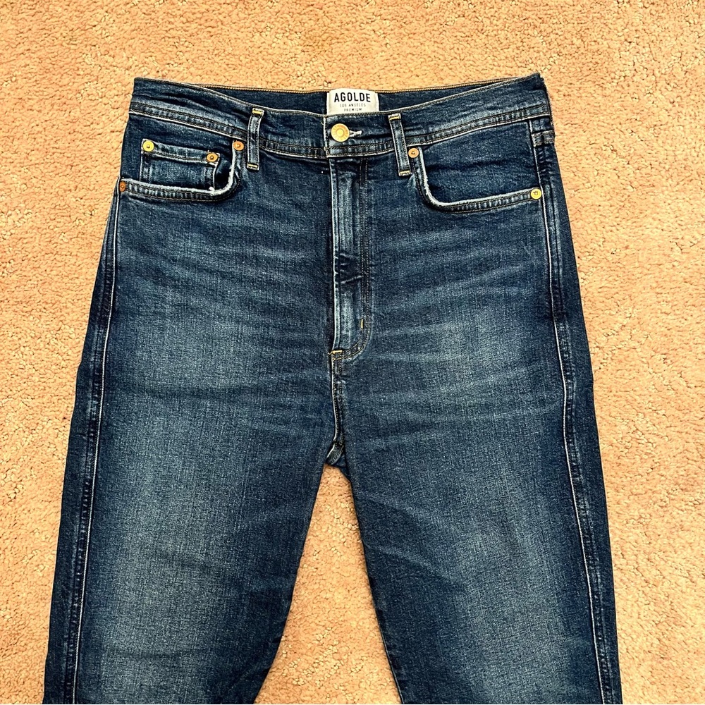 AGOLDE Roxanne Super High Rise Skinny Jeans EUC - Picture 3 of 6